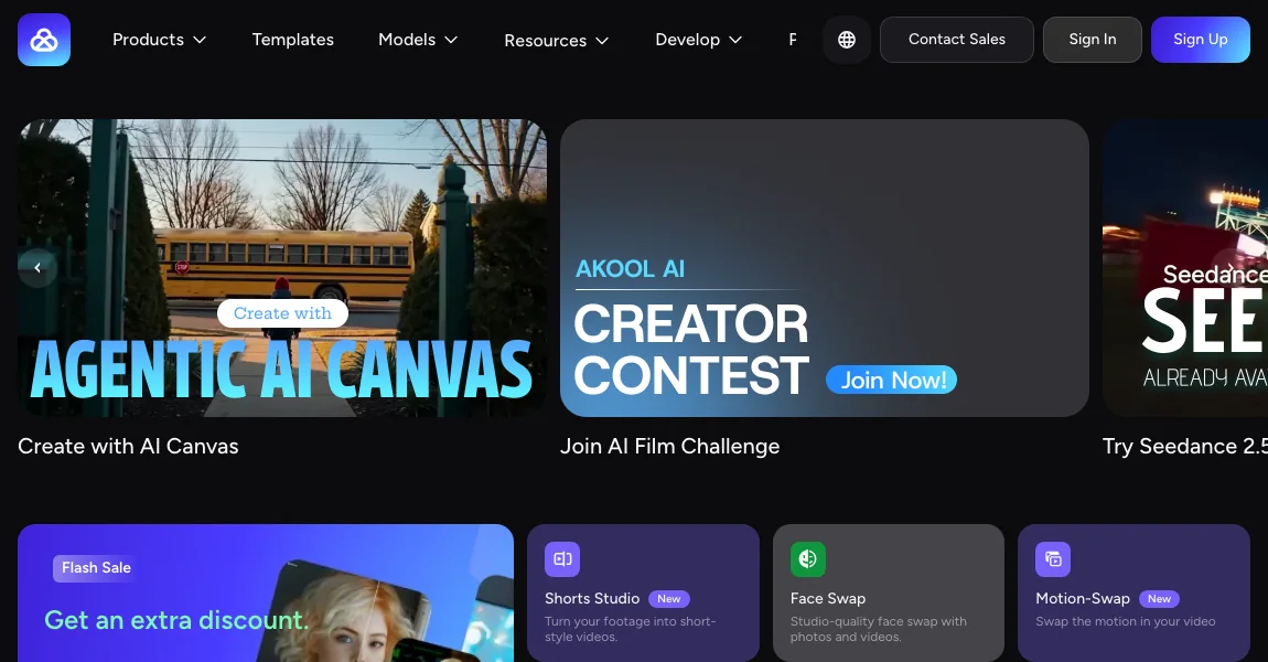 AKOOL Face Swap official homepage screenshot