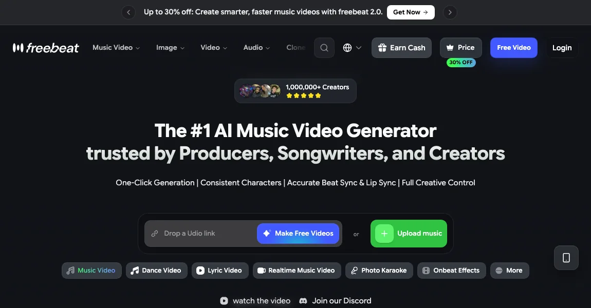 Freebeat official homepage screenshot
